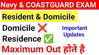 Navy and Coastguard Domicile Residence Certificate For 2024 Exams [upl. by Arquit]