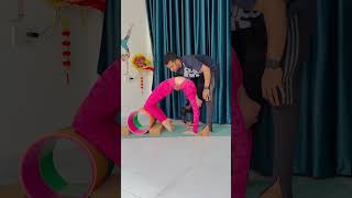 Advanced Backbend Yoga Training With Wheel  yoga backbends yogaonline shorts viral yoghul [upl. by Attebasile]