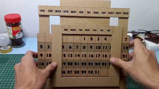 Cara Membuat Kalender Sendiri Dari Kardus   Cardboard Perpetual Calendar [upl. by Ardnuhs105]