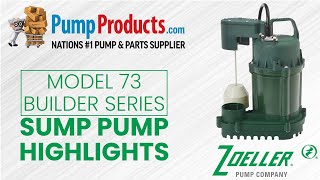 Zoeller Model 73 quotBuilder Seriesquot Sump Pump Product Highlight [upl. by Eliak159]