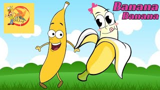 Banana Song  English Rhyme  Sing Along with Lyrics  banana 🍌🍌 [upl. by Gladstone]