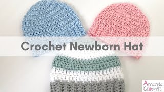 Crochet Newborn Baby Hat  Crochet Baby Hat for Beginners [upl. by Oivatco]