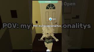 POV my two personalitys II New trend II roblox trendstarter memes edit shorts fyp [upl. by Ruthi658]