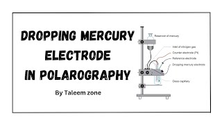 Dropping Mercury Electrode in polarography  Advantages and disadvantages  Best explained [upl. by Eyma]