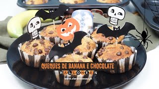 Queques de Banana e Chocolate Halloween [upl. by Allrud]