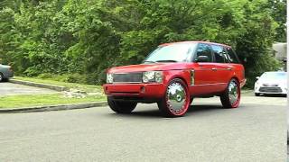 Red Range Rover on Dub Floaters at Mlk Park [upl. by Innattirb617]