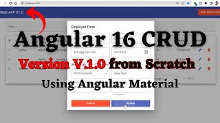 Angular 16 CRUD Application using Material UI JSONserver mock API  step by step [upl. by Anila59]