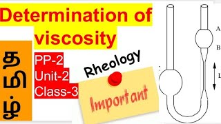 Determination of viscosity  Rhelogy Tamil [upl. by Adnahsor639]