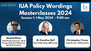 Policy Wordings Masterclass 2024 Session 1 [upl. by Delsman530]