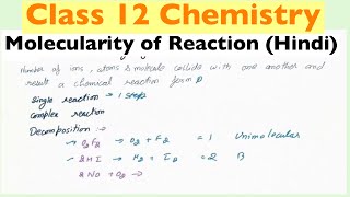 Molecularity of Reaction Hindi  Class 12 Chemistry [upl. by Kellina382]