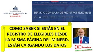 COMO SABER SI ESTAS EN EL REGISTRO DE ELEGIBLES TUTORIAL PARA LOS POSTULANTES MINERD CONCURSO [upl. by Andonis766]