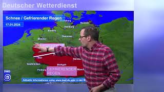 15012024 Unwetterinformation  Deutscher Wetterdienst DWD [upl. by Namielus]