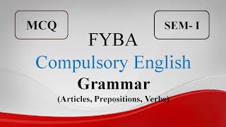 MCQ  FYBA  Compulsory English  Grammar SBEducator [upl. by Forest461]