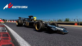 Lotus 72D Emerson Fittipaldi Formula 1 1970 Brands Hatch Circuit Assetto Corsa em VR [upl. by Ro988]