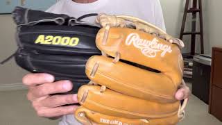 Rawlings Heart of the Hide HoH vs Wilson A2000 Baseball Gloves [upl. by Keg]