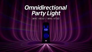 Sony  MHCV83D  Omnidirectional Party Lights [upl. by Katleen]