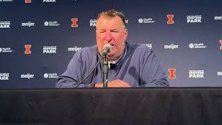 Oregon postgame Illini coach Bret Bielema press conference [upl. by Idelson812]