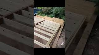 Framing our Free Standing custom Deck decks newconstruction framing deckdesign [upl. by Alejoa151]