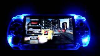 My Modded PSP 1001 With Blue Sound Reactive LEDs [upl. by Johppa]