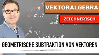 Wie subtrahiere ich Vektoren zeichnerisch  Geometrische Subtraktion von Vektoren  Vektoralgebra [upl. by Camm617]