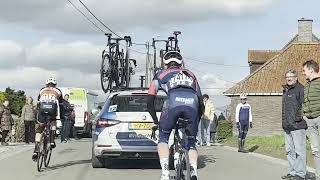 Matthew Brennan new VismaLease a Bike closes 3 minutes on peloton after crash in Nokere U19 2023 [upl. by Liberati204]