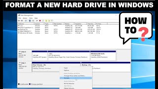 How to Initialise amp format a New HDD or SSD in Windows [upl. by Wilscam]