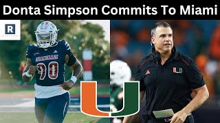 Donta Simpson Commits To Miami  Miami Hurricanes Football Recruiting News [upl. by Abercromby315]