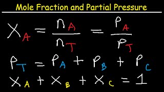 Mole Fraction and Partial Pressure  Chemistry Problems [upl. by Niknar]