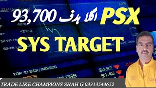 PSX  Pakistan Stock Market Next Target 93700  SYS Target psxmarketanalysis sharemarket trading [upl. by Anaicilef]