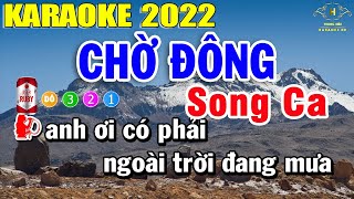 Chờ Đông Karaoke Song Ca  Trọng Hiếu [upl. by Enneira]