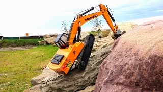 RC ADVENTURES  Rock Crawling a 112 Scale Earth Digger 4200XL Excavator [upl. by Haerle531]