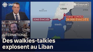 Attaques contre le Hezbollah  des walkiestalkies explosent au Liban [upl. by Auhso]