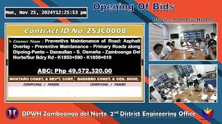 Procurement Livestream for DPWH ZN 2nd DEO on November 25 2024 PART 3 [upl. by Elwyn]