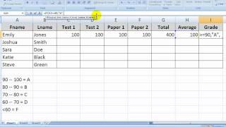 MS Excel the quotIFquot Function amp Letter Grades [upl. by Henrique]