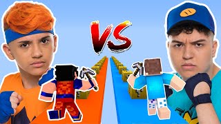 DAVI VS BETO CORRIDA DE LUCKY BLOCK COM ARMADILHAS NO MINECRAFT [upl. by Hollah]