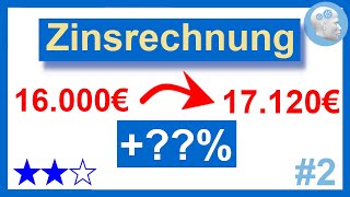 Zinsrechnung im Einstellungstest ohne Taschenrechner Teil 2  Zinssatz gesucht  Aufgabe mit Lösung [upl. by Ermentrude]