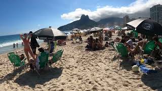 EXPLORING LEBLON BEACH 2024 RIO DE JANEIROS COASTAL PARADISE IN 4K  BEACH WALK [upl. by Gilboa716]