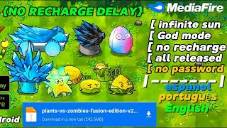 plants vs zombies fusion v214 Mod menu💢 no plant reload bug  God mode [upl. by Alracal]