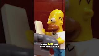 How to Retrieve Your Impounded Car stopmotion lego brickfilm thesimpsons [upl. by Amyaj782]