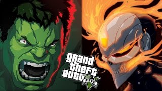 GHOST RIDER VS HULK  GTA V MODLARI [upl. by Novyat847]