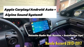 Honda Accord 20132017 Apple CarPlay  Dasaita  Alpine R2S653 Speaker Install amp Review [upl. by Anera]