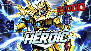 HUGE ONE TURN KILL NEW HEROIC CHAMPION DECK  OVER 20000 ATK Master Duel [upl. by Gloriane223]