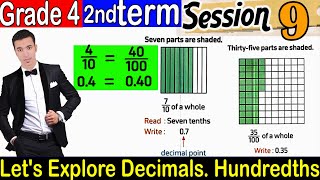 Lets Explore Decimals  Hundredths  2nd term grade 4  Session 9 [upl. by Hsirrehc]