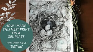 How to Make a Nest Monotype Print on a Gel Plate  Fun with Gellis [upl. by Chelsie]