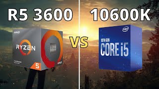 RYZEN 5 3600 VS I5 10600K  TEST IN 10 GAMES [upl. by Saval]