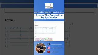 FREE CHORD SHEET  Across The Borderline by Ry Cooder  Ian OBrien [upl. by Raynold577]