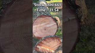 Which chainsaw cuts faster Stock Stihl 661 VS Ported 661 stihl [upl. by Elleira]