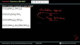 Which complex compound is most stable [upl. by Lupita707]