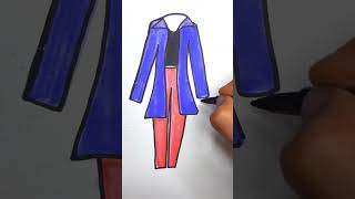 Easy Drawing Beautiful Girl Dress howtodraw shortsfeed shortstoday ytshorts art drawing paint [upl. by Nyrek856]