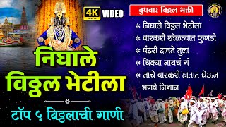 टॉप ५ विठ्ठलाची गाणी  निघाले विठ्ठल भेटीला पांडुरंगाची भक्तीगीते  Vitthal Songs Marathi ekadashi [upl. by Ydrah]